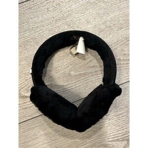 UGG Women’s Classic Wired Sheepskin Earmuffs Black Leather